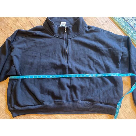 Pink Victoria's Secret Black Quarter Zip Pullover Sweatshirt Size XXL - Picture 4 of 6